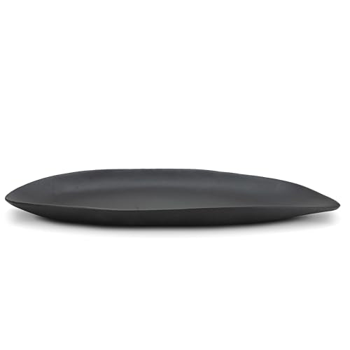 BANOMII Leaf Decorative Bowl for for Home Decor, 15.5'' Long Resin Bowl for Key Purse Candle, Decorative Tray for Kitchen Counter Entryway Dining Coffee Table Centerpiece, Black, Medium - size: Medium