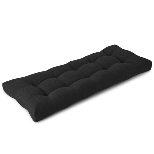 Bench Cushions for Indoor Furniture 42"X17"X3", 1 PC, Black | 3"/8 cm Thick, Soft Non-Slip Window Seat Cushion, Tufted Bench Seat Cushion for Dining, Piano Benches and Window Seats - color: Black