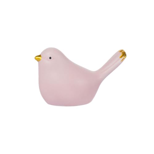 YANGMEI Ceramic Birds, Porcelain Bird Figurine Statue, Animals Figurines Ornaments, Mini Bird Home Decoration, Statues Decor for Garden Living Room Bedroom Office, Wedding Decor (Pink) - color: Pink