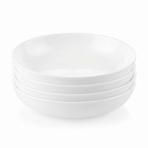 Corelle 4-Pc Versa Bowls for Pasta Salad and More, Service for 4, Durable and Eco-Friendly 30-Oz, Compact Stack Bowl Set, Microwave and Dishwasher Safe, White - size: 30oz Meal Bowls