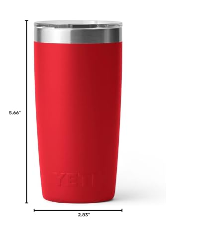 YETI Rambler 10 oz Tumbler, Stainless Steel, Vacuum Insulated with MagSlider Lid, Rescue Red - color: Rescue Red