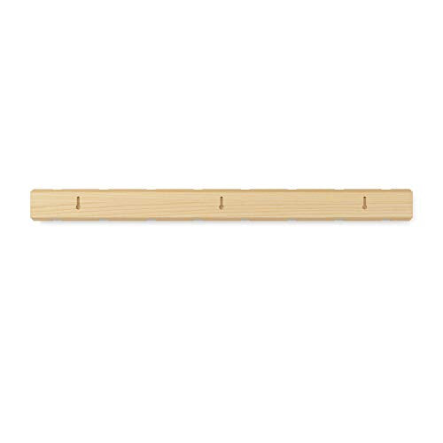 Umbra Flip Coat Rack, Wall Mount 8-Hook, Space Saving, Natural/Nickel | Real wood and steel build, retractable hooks fold flat, holds coats bags and scarves, easy install - color: Natural/Nickel, size: 8-Hook