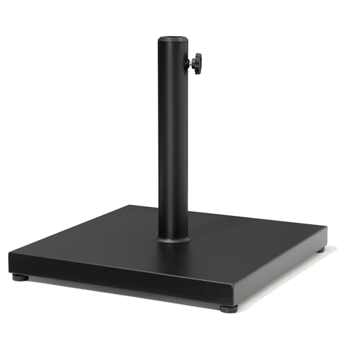 Outdoor Umbrella Base, 43lbs Heavy Duty Patio Umbrella Stand | Square Concrete Base, Suitable for 6-12FT Most Market Umbrella, for Deck, Lawn, Poolside - color: Black