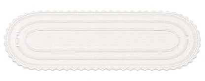 Royal Blaze Crochet Reversible Bath Mat Runner 100% Cotton Bathroom Rug Runner, Extra Large Oval 24×72 Soft White - color: Soft White, size: 24"x72" Oval