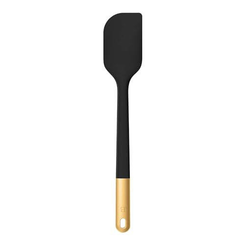 6 Piece Silicone Kitchen Utensil Set with Rotating Holder, Heat Resistant Cooking Tools, Nonstick Safe Spatula Spoon Turner Set with Storage Rack (Black Sesame) - color: Black Sesame