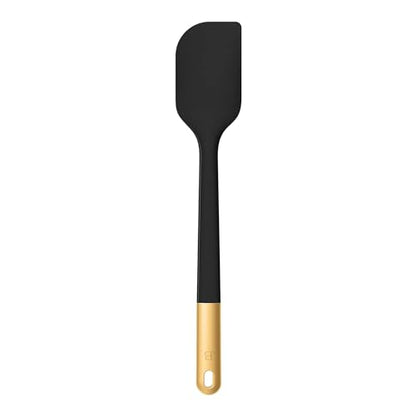 6 Piece Silicone Kitchen Utensil Set with Rotating Holder, Heat Resistant Cooking Tools, Nonstick Safe Spatula Spoon Turner Set with Storage Rack (Black Sesame) - color: Black Sesame