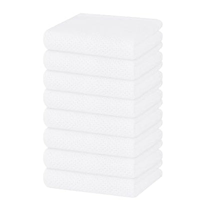 Homaxy 100% Cotton Waffle Weave Kitchen Dish Towels 8-Pack, White | 13 x 28 Inches, Ultra Soft Absorbent Dish Towels, Quick Drying Cleaning Towels - color: White, size: 13 X 28 - 8 Pack