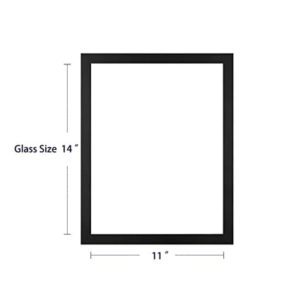 ONE WALL 11x14 Floating Frame, Black Wood Double Glass Float Picture Frame | Floating Picture Frames Display 11x14/8x10/5x7 Inch Photos Plant Petal Specimens for Wall and Tabletop, Mounting Kit Included - size: 11X14
