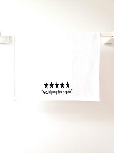 Cotton Kitchen Hand Towels Set, Soft Highly Absorbent 100% Terry Cloth Tea Towel Simple Funny Design Decorative Durable Large White Bathroom Powder Room Gift 28 X 12 Inches Set of 3 (Bathroom)