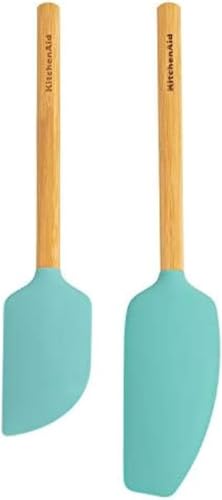 KitchenAid Bamboo Spatula Set, 2-Piece, Aqua Sky (Pack of 12) - color: Aqua Sky 2