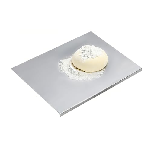 304 Stainless Steel Cutting Board – Stainless Steel Kitchen Chopping Boards Non-Slip, Dishwasher Safe – Ideal for Meat, Vegetables, Fruits, Bread & Baking – Commercial & Home Use (19.6 * 15.7in) - size: 19.6"L x 15.7"W