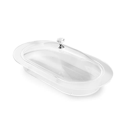 Clear Covered Oval Serving Food Tray | Servware with Lid Used for Appetizers, Snacks, and Shareable Entries | Perfect for Parties, Holidays, Celebrations, or Everyday Use