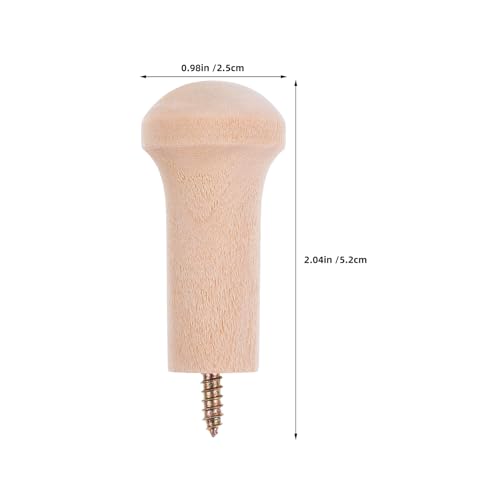 12pcs Unfinished Wood Wall Hooks with Screws, Wooden Peg Rail Hooks for Hanging Coats Hats Towels, 26x52mm Screw-on Shaker Pegs for Home Organization