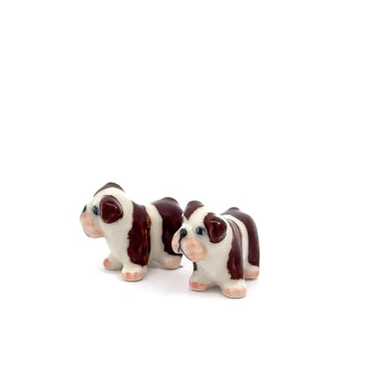 Adorable Mini Ceramic Animal Figurine – Porcelain Miniature Collectible Decor (Dark Brown Puppy) - style: Dark Brown Puppy