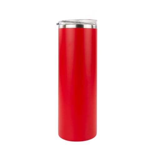 Hogg 20 oz Skinny - Red, Powder Coated Tumblers for Laser Engraving, Engravable Tumblers Bulk, Stainless Steel Cups Bulk, Insulated Cups with Lids - color: Red