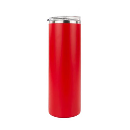 Hogg 20 oz Skinny - Red, Powder Coated Tumblers for Laser Engraving, Engravable Tumblers Bulk, Stainless Steel Cups Bulk, Insulated Cups with Lids - color: Red