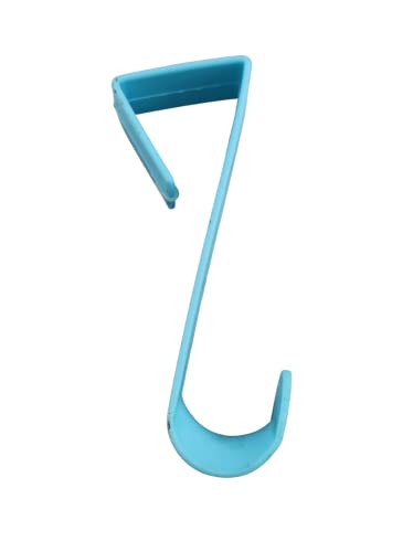 Over The Door Hooks Hangers - 4 Pack Blue Plastic Valet Set for Coats, Towels, Clothes, Bathrobes, Hats, Pocketbooks, and Shirts - Durable Rust-Proof Laundry Hanger and Closet Organizer - color: Light Blue