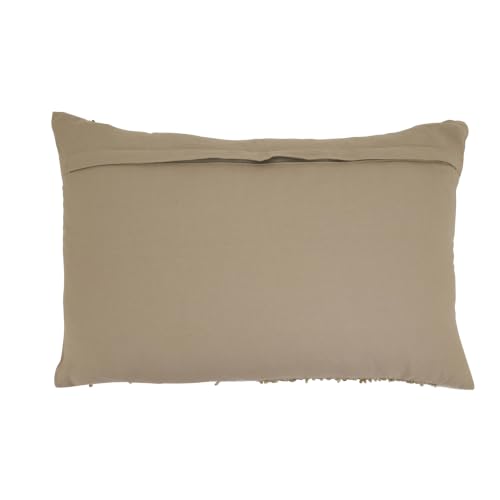 SARO LIFESTYLE Textured Woven Throw Pillow Cover - Boucle Stripe Throw Pillow Cover for Organic Modern Farmhouse Decor, Cozy Living Spaces and Layered Styling, 16"x24", Ivory