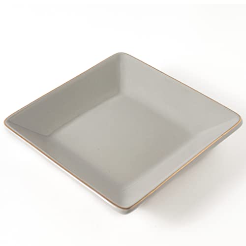 HANKOR Ceramic Jewelry Dish Tray, Decorative Trinket Tray Holder for Ring Earring Key, Gift for Women Girls, 4.7inch, Light Gray - color: Light Gray