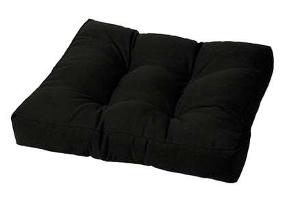 Cushion Source Tufted Ottoman Cushions, 21"X 17" Indoor and Outdoor Durable Tufted Cushion Made with Fade Resistant Sunbrella Fabric, Sunbrella Black - color: Sunbrella Black