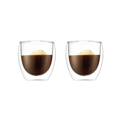 Bodum 8oz Pavina Double Wall Glasses, High Heat Borosilicate Glass, Set of 2, Clear - size: 8 oz, style: Set of 2