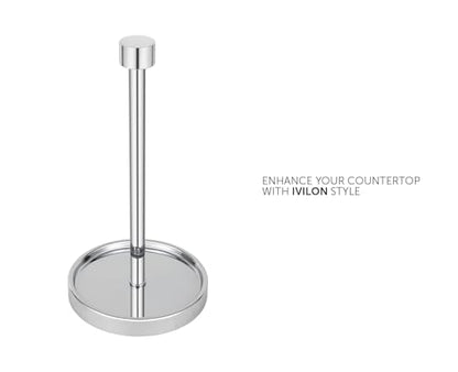 Ivilon Countertop Paper Towel Holder - Modern End Cap Minimalist Design - Color Chrome - color: Chrome