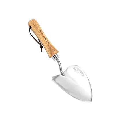 Berry&Bird Potting Trowel, Oversized Garden Hand Shovel with Sharp Blade & Wood Handle, Stainless Steel Gardening Tool for Roots, Planting, Digging, Transplanting, Soil Loosening and Fertilizer Mixing - color: Plus-size Potting Trowel