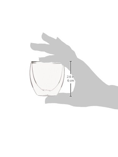 Bodum 2.5oz Pavina Double Wall High-Heat Borosilicate Glass, Set of 2, Clear - size: 2.5 oz, style: Set of 2