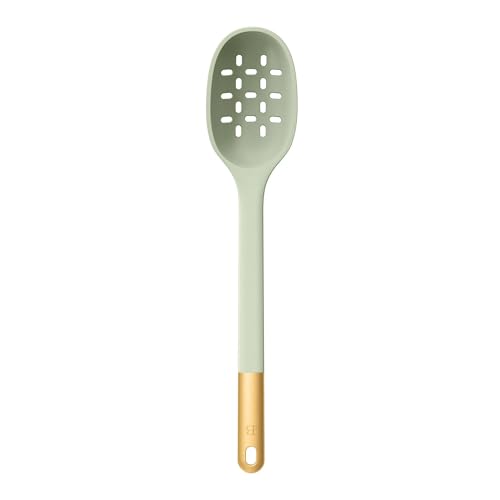6 Piece Silicone Kitchen Utensil Set with Rotating Holder, Heat Resistant Cooking Tools, Nonstick Safe Spatula Spoon Turner Set with Storage Rack (Sage Green) - color: Sage Green
