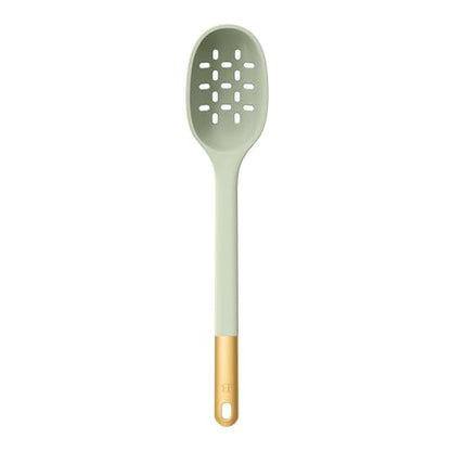 6 Piece Silicone Kitchen Utensil Set with Rotating Holder, Heat Resistant Cooking Tools, Nonstick Safe Spatula Spoon Turner Set with Storage Rack (Sage Green) - color: Sage Green