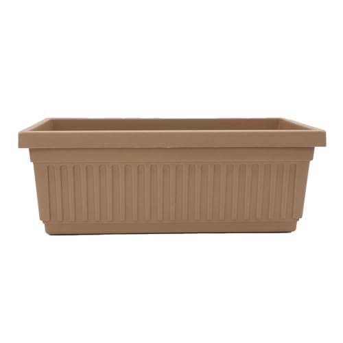 The HC Companies Venetian Window Planter Box w/Drain Plug - Long Planter Box for Windowsills, Balconies & More - Plastic Rectangular Outdoor Planters for Herbs & Flowers (18" Sandstone, Pack of 1) - color: Sandstone, size: 18", style: Pack of 1