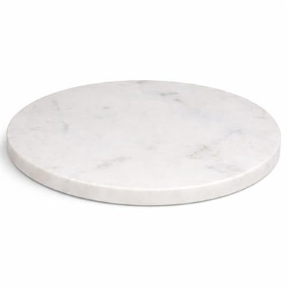 11-Inch Round Marble Cheese Cutting Board, White | Solid Natural Stone, Cutting Board & Charcuterie Serving Tray, Non-Slip Feet, 0.5" Thick, Easy to Clean - color: White, size: 11"L x 11"W