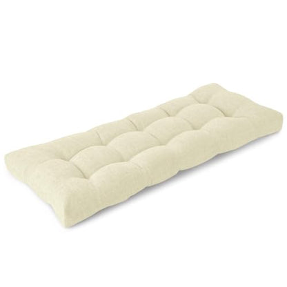 Bench Cushions for Indoor Furniture 42"X17"X3", 1 PC, Cream | 3"/8 cm Thick, Soft Non-Slip Window Seat Cushion, Tufted Bench Seat Cushion for Dining, Piano Benches and Window Seats - color: Cream