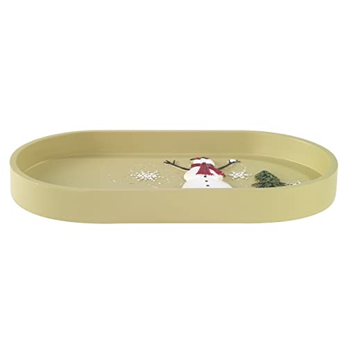 Avanti Linens - Vanity Tray, Resin Countertop Accessories, Christmas Decorations (Snowmen Gathering Collection) - size: 10" x 5" x 1"