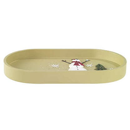 Avanti Linens - Vanity Tray, Resin Countertop Accessories, Christmas Decorations (Snowmen Gathering Collection) - size: 10" x 5" x 1"