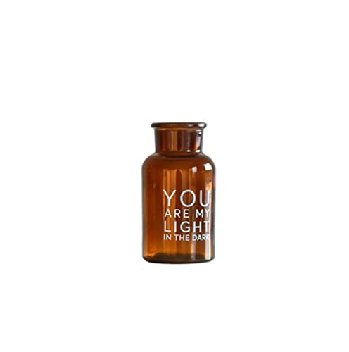 Amber Glass Vase Set, Bud Vase, Decorative Glass Bottles, Apothecary Jars, Vintage Flower Vase Centerpieces for Wedding Home Table Décor (1pc-You-250ml) - size: 1pc-You-250ml