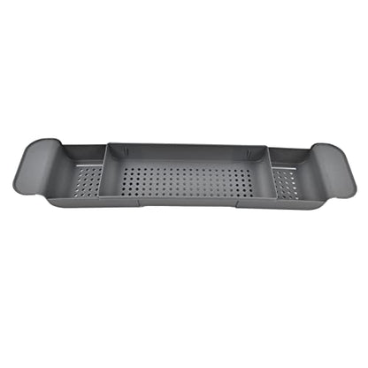 Expandable Bathtub Caddy Tray, PP Material, Adjustable Length, Ideal for Relaxing Baths and Organizing Toiletries (Gray) - color: Gray