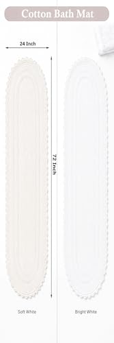 Royal Blaze Crochet Reversible Bath Mat Runner 100% Cotton Bathroom Rug Runner, Extra Large Oval 24×72 Soft White - color: Soft White, size: 24"x72" Oval