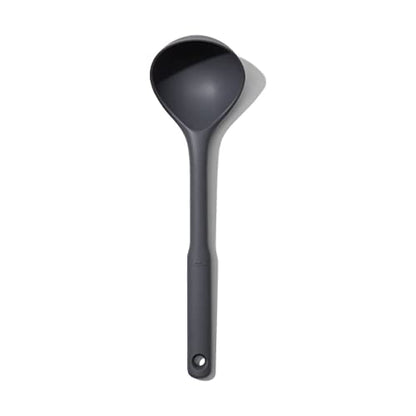 OXO Good Grips Silicone Everyday Ladle, 719812689807, Peppercorn, One Size | Heat-resistant head, safe for non-stick cookware, comfortable non-slip handle - style: Ladle