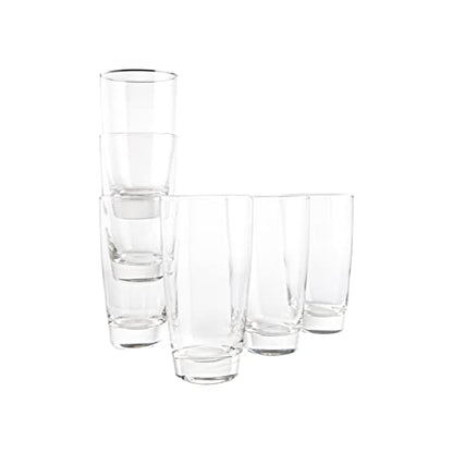 Vikko 16.4 Ounce Water Tumblers | Large All Purpose Drinking Glasses – Thick and Durable Construction – Beautiful Design – Heavy Base – Dishwasher Safe– Set of Six Tall Glass Tumblers