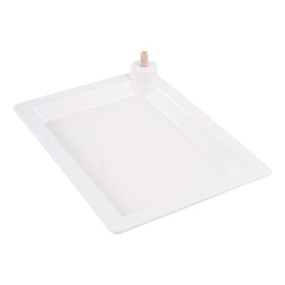 White Serving Tray - 12" x 9" Ceramic Rectangular Tray with Peg for Interchangeable Decorative Topper, Trays for Serving Food, Serving Platters and Trays, Serving Platter for Appetizers - style: White Rectangular Platter