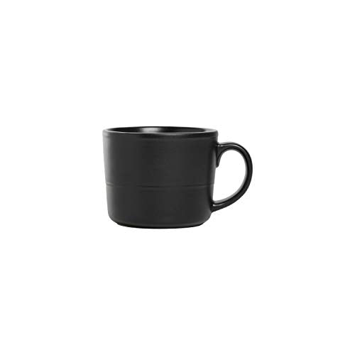 Double Line 3.75"/12 oz Mug, Set of 6, Matte Black - color: Matte Black, size: 12 Ounces