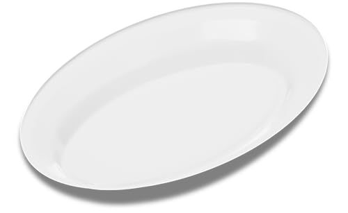 Carlisle FoodService Products Dallas Ware Plastic Oval Platter, Oval Tray, Melamine Platter For Restaurants, 9.25 X 6.25 Inches, Bone