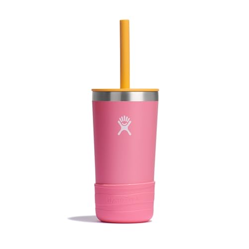Hydro Flask Kids 12 Oz Tumbler with Lid and Straw for School - Insulated Stainless Steel in Dahlia Pink - color: Dahlia