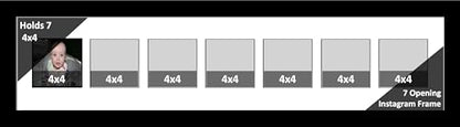 7 4x4 Opening Manhattan Black 8x34 Picture Frame Holds 4x4 photo Collage with White Matting and Glass - color: White, size: 7 4x4