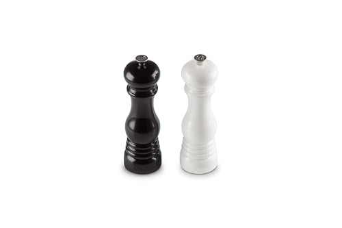 Le Creuset Salt and Pepper Mill Set, 8" x 2 1/2" each, Black & White - color: Black/White, size: Large