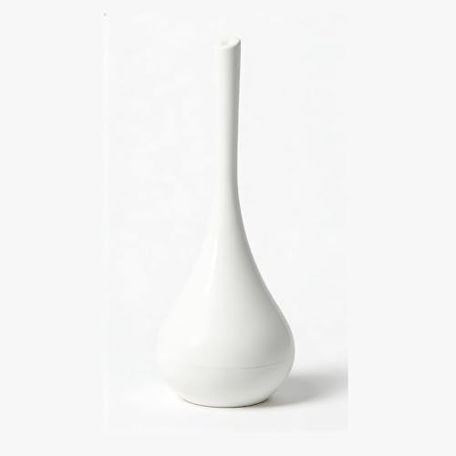Modern White Toilet Brush and Holder,Household Cleaning Tool | Decorative Freestanding brush for Toilet Bathroom Bathtub - color: Plastic Vase