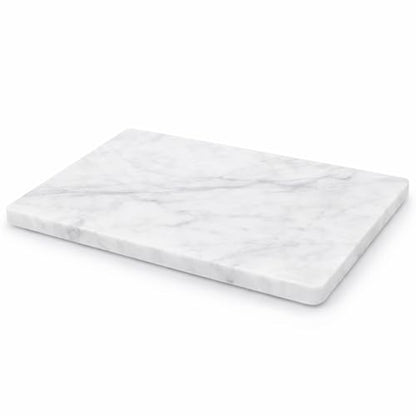 8×12 Inches White Marble Cheese & Charcuterie Board | Natural Marble, Non-Slip Feet, Cutting Board & Pastry Slab, Premium Stone Kitchen Tray - color: White, size: 12"L x 8"W