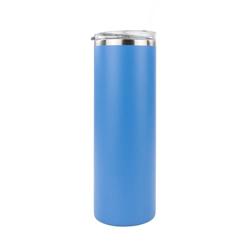 Hogg 20 oz Skinny - Steel Blue, Powder Coated Tumblers for Laser Engraving, Engravable Tumblers Bulk, Stainless Steel Cups Bulk, Insulated Cups with Lids - color: Steel Blue