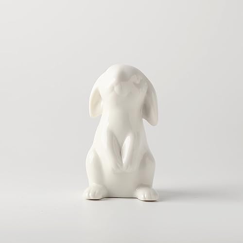 GOODSTART Ceramic Bunny Rabbits Easter Bunny Figurine Porcelain Modern Art Home Decoration, Statues for Spring Home Decor, Easter Decorations Rabbit Figurines